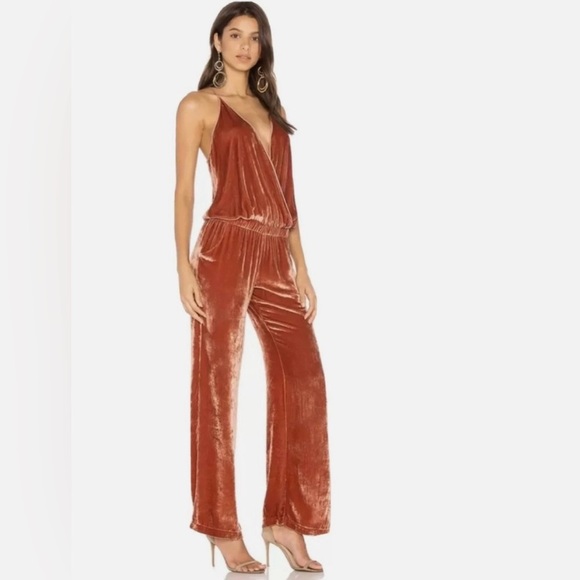 Young Fabulous & Broke Naomi Velvet Jumpsuit, size small. - Picture 1 of 7